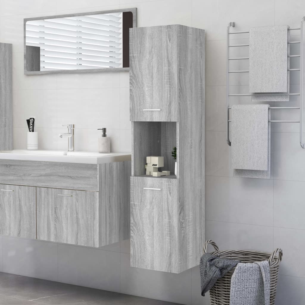 vidaXL Armoire de bain Sonoma gris 30x30x130 cm Bois d'ingénierie