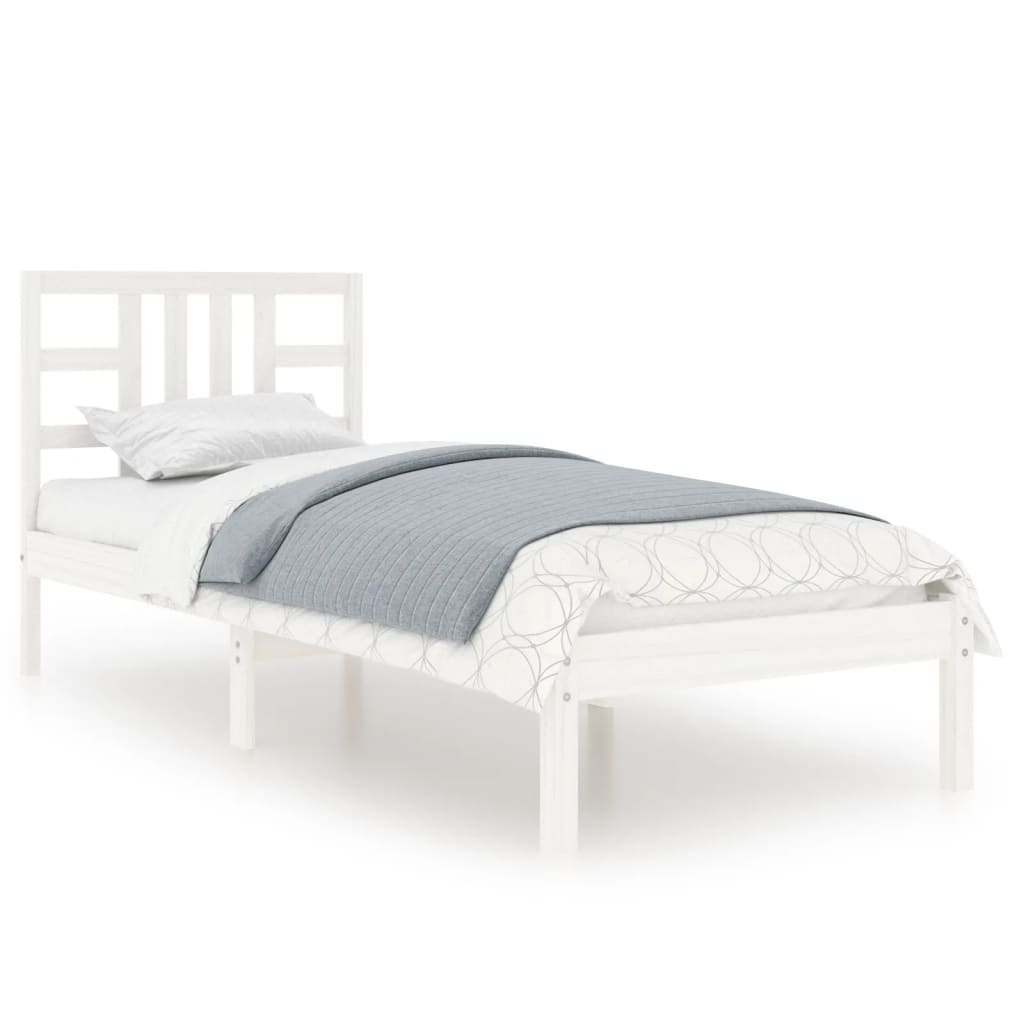 vidaXL Cadre de lit sans matelas blanc 100x200 cm bois massif