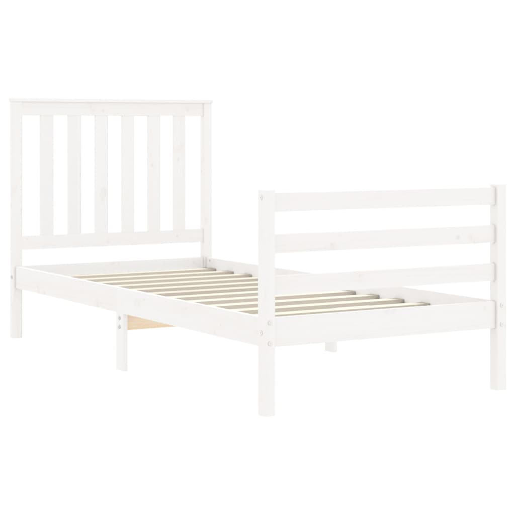 vidaXL Cadre de lit sans matelas blanc 90x200 cm bois massif