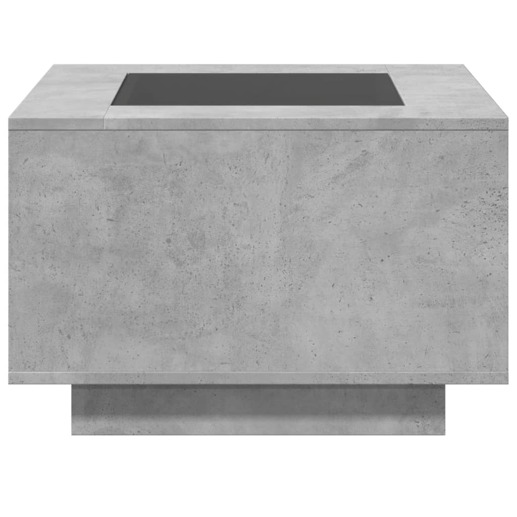 vidaXL Table basse avec LED gris béton 60x60x40 cm bois d'ingénierie