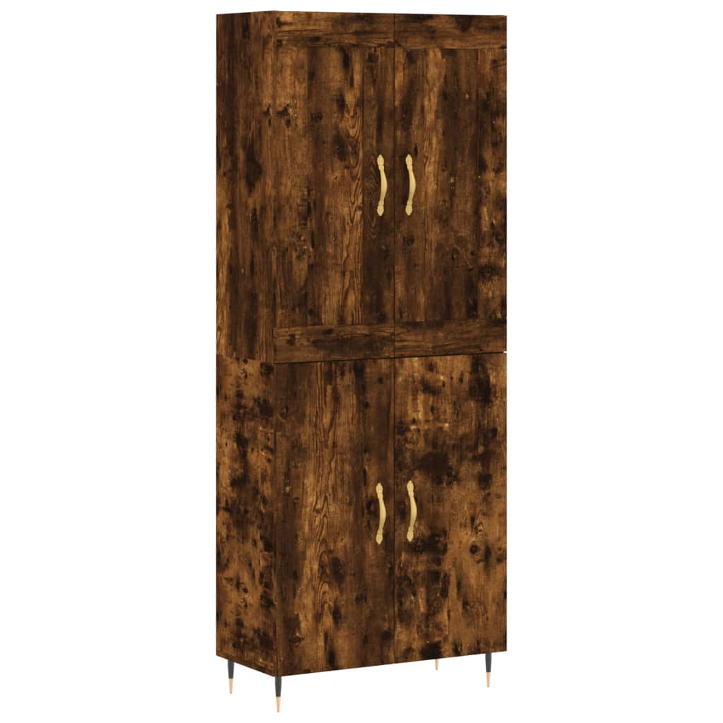 vidaXL Buffet haut Chêne fumé 69,5x34x180 cm Bois d'ingénierie