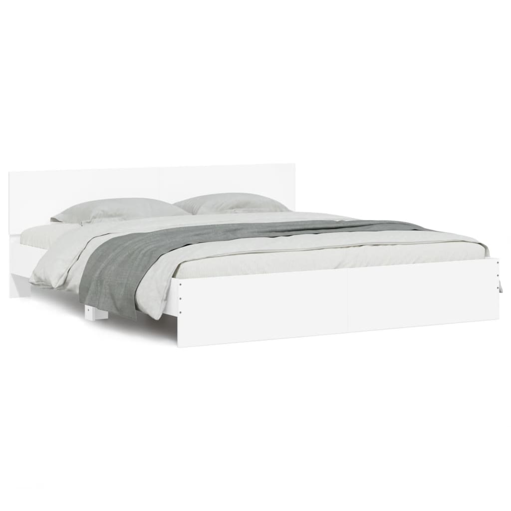 vidaXL Cadre de lit avec LED sans matelas blanc 200x200 cm