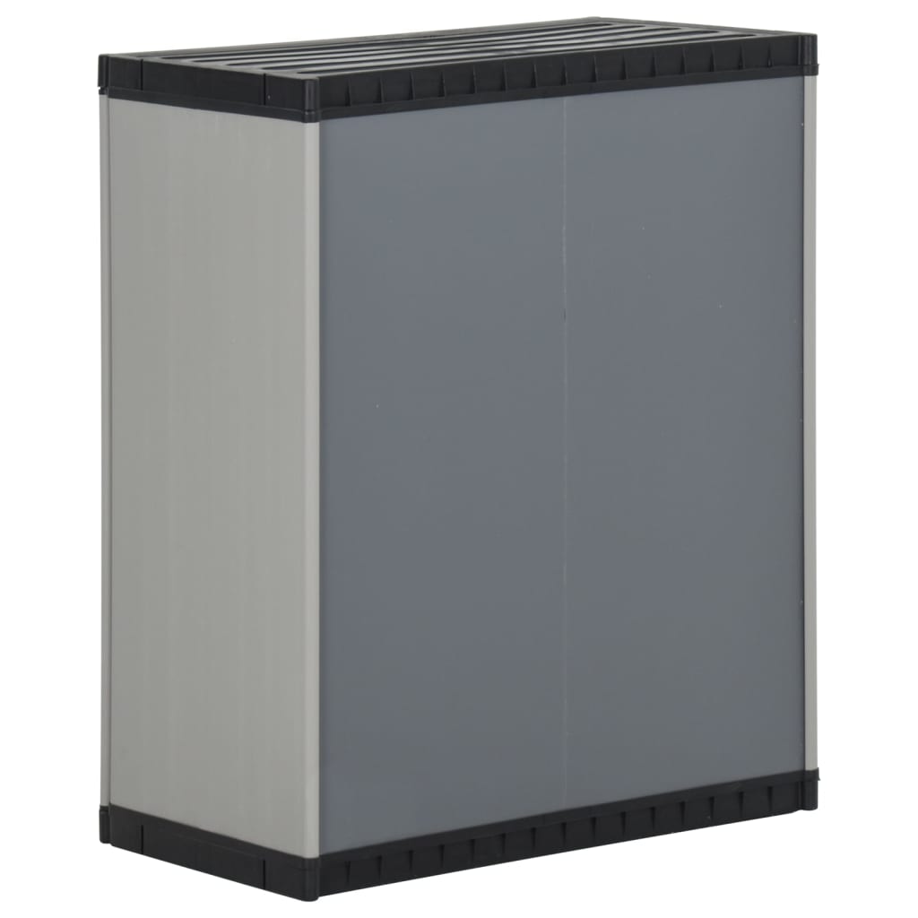 vidaXL Armoire à déchets de jardin Gris et noir 68x40x85 cm PP