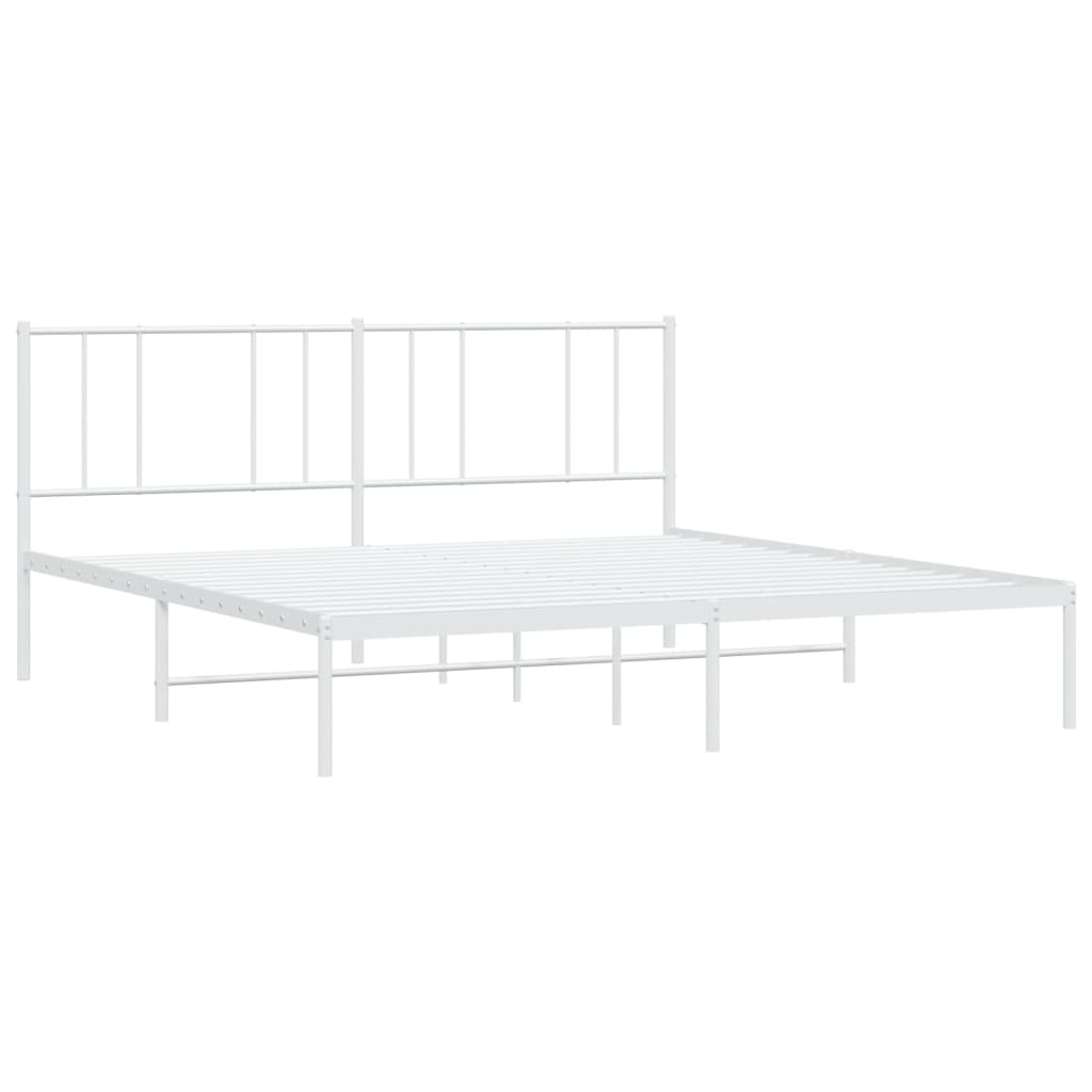 vidaXL Cadre de lit métal sans matelas et tête de lit blanc 183x213 cm