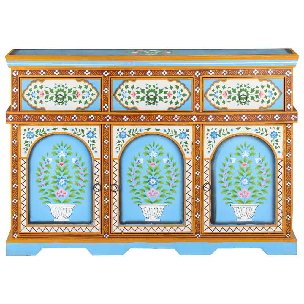 vidaXL Buffet peint à la main Multicolore 110x30x76cm Bois de manguier