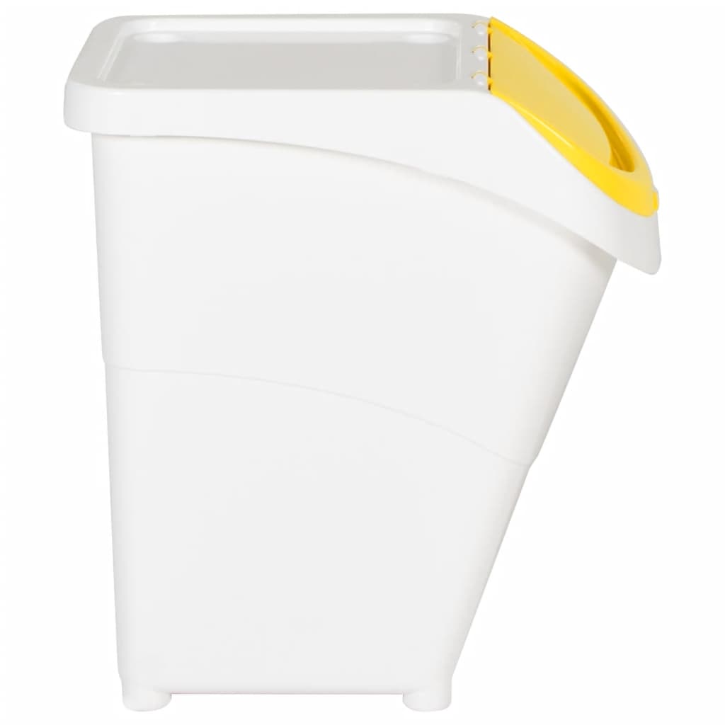 vidaXL Poubelles empilables avec couvercles 3 pcs blanc PP 120 L