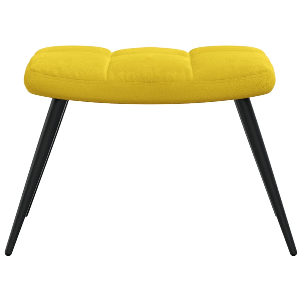 vidaXL Chaise de relaxation avec tabouret Jaune moutarde Velours