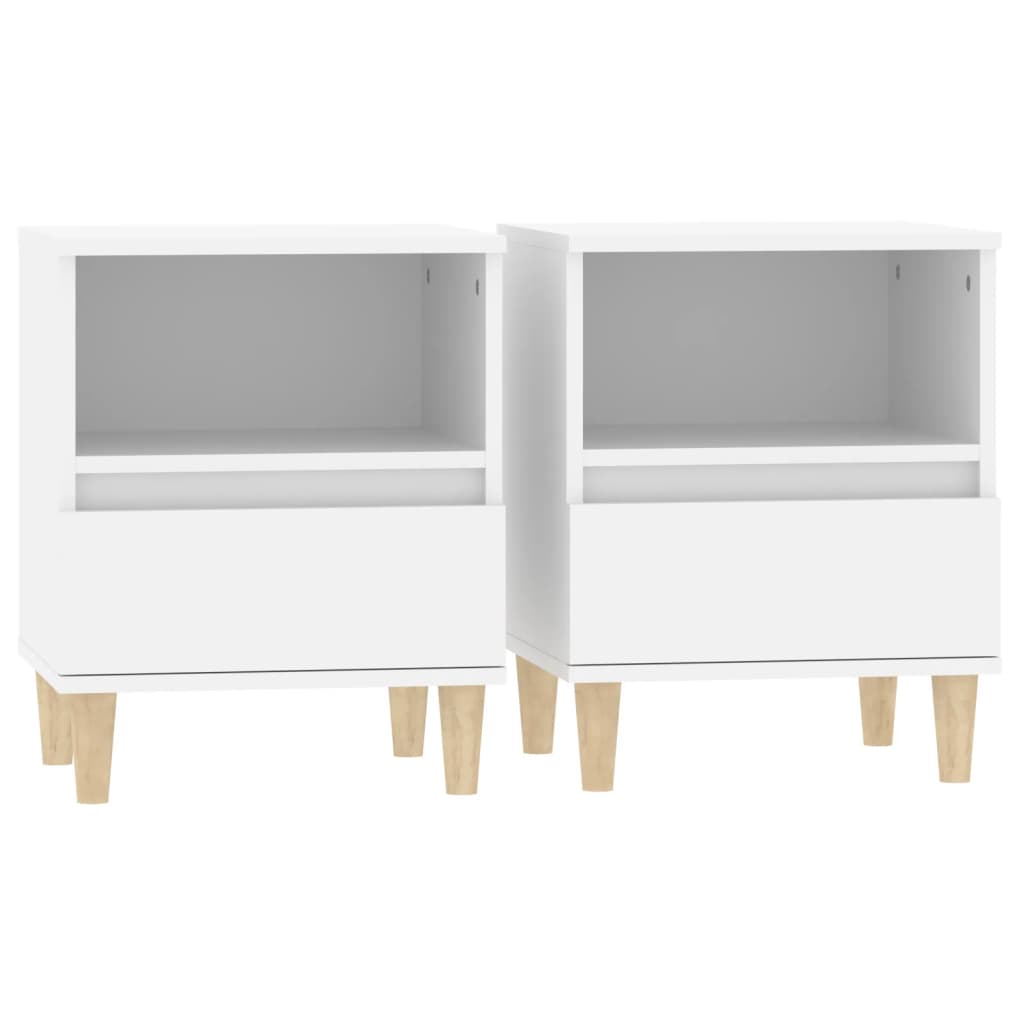 vidaXL Tables de chevet 2 pcs Blanc 40x35x50 cm