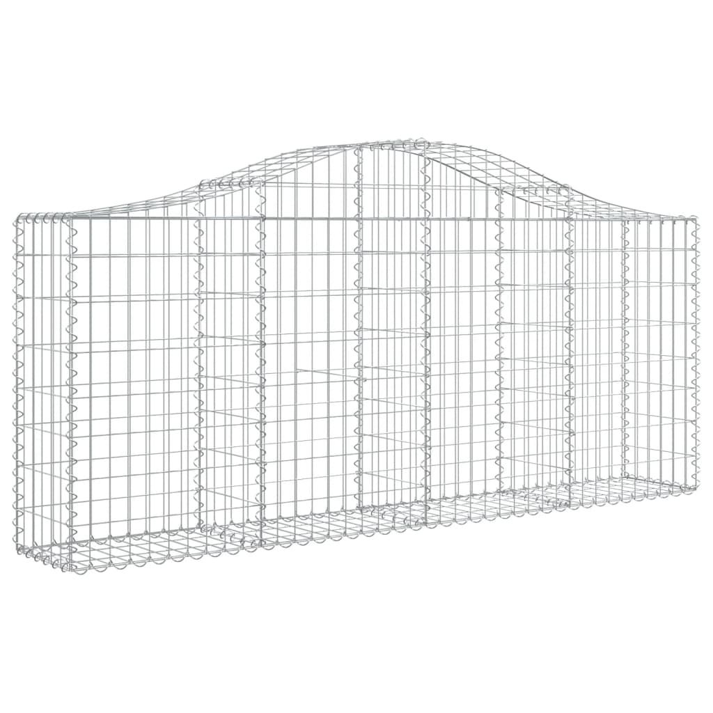 vidaXL Paniers à gabions arqués 2 pcs 200x30x80/100 cm Fer galvanisé