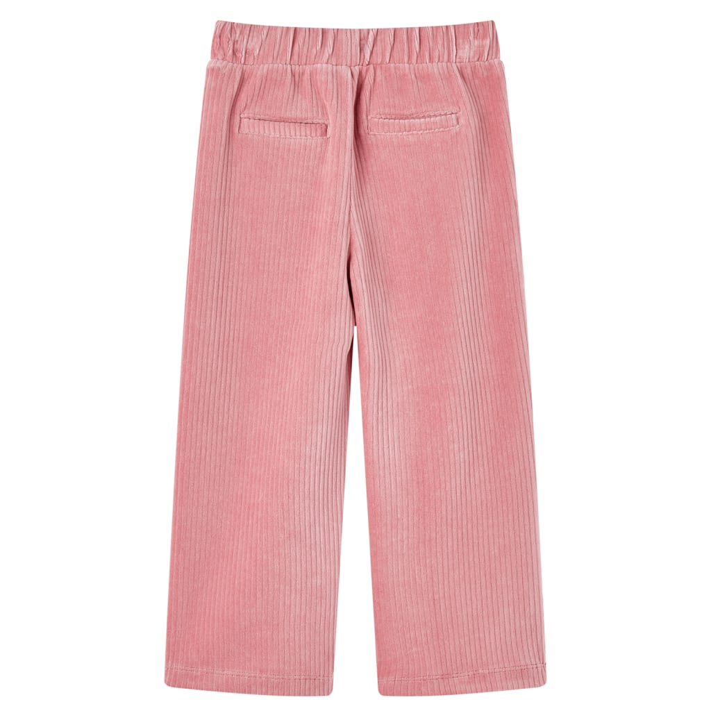 Pantalons pour enfants velours côtelé rose clair 104