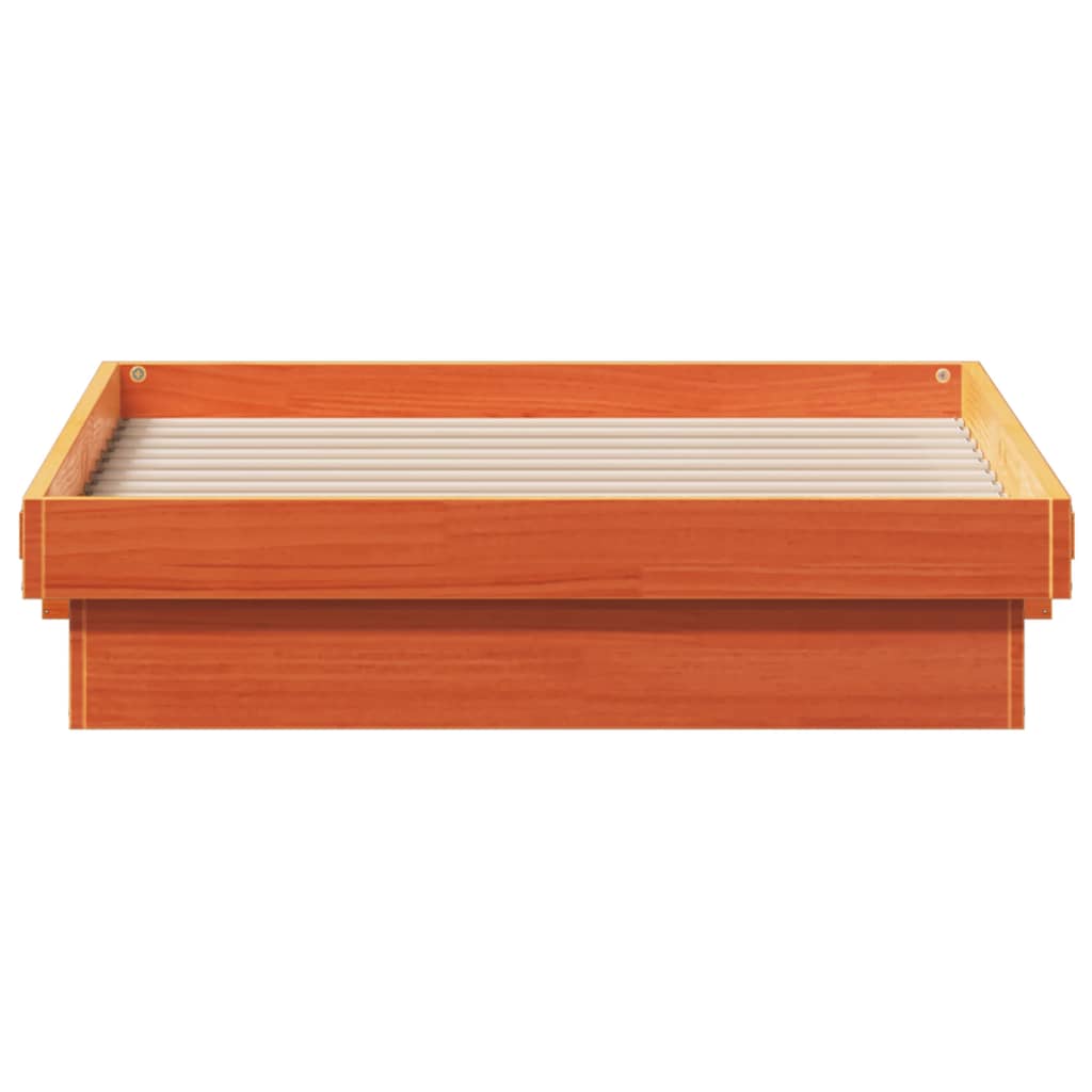 vidaXL Cadre de lit à LED sans matelas 75x190 cm bois massif