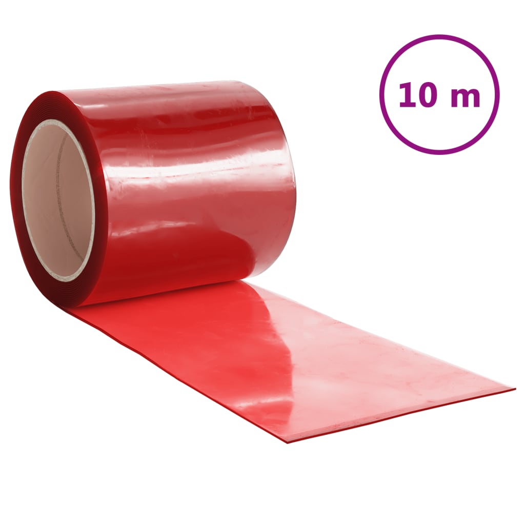 vidaXL Rideau de porte rouge 200 mmx1,6 mm 10 m PVC