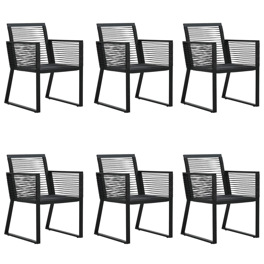 vidaXL Ensemble à manger de jardin 7 pcs Noir Rotin PVC