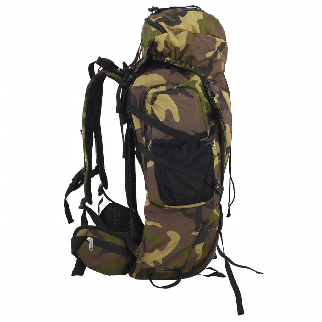 vidaXL Sac à dos de randonnée vert camouflage 60 L tissu oxford