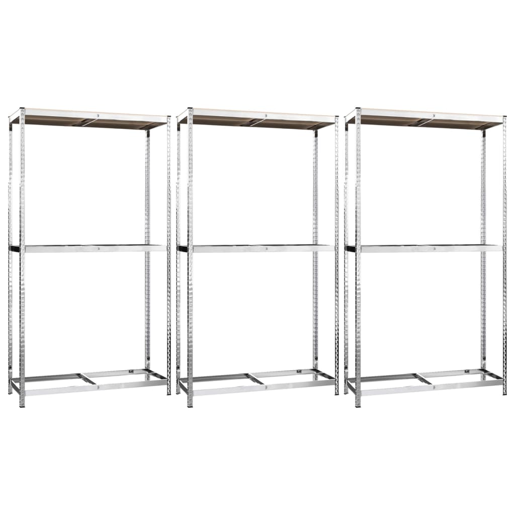 vidaXL Porte-pneus à 2 niveaux 3 pcs Argenté 110x40x180 cm Acier