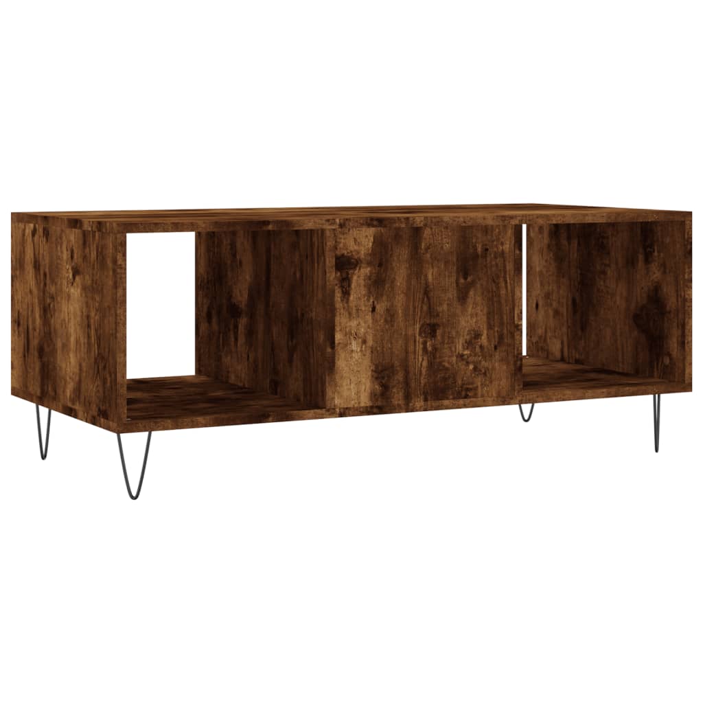 vidaXL Table basse chêne fumé 102x50x40 cm bois d'ingénierie