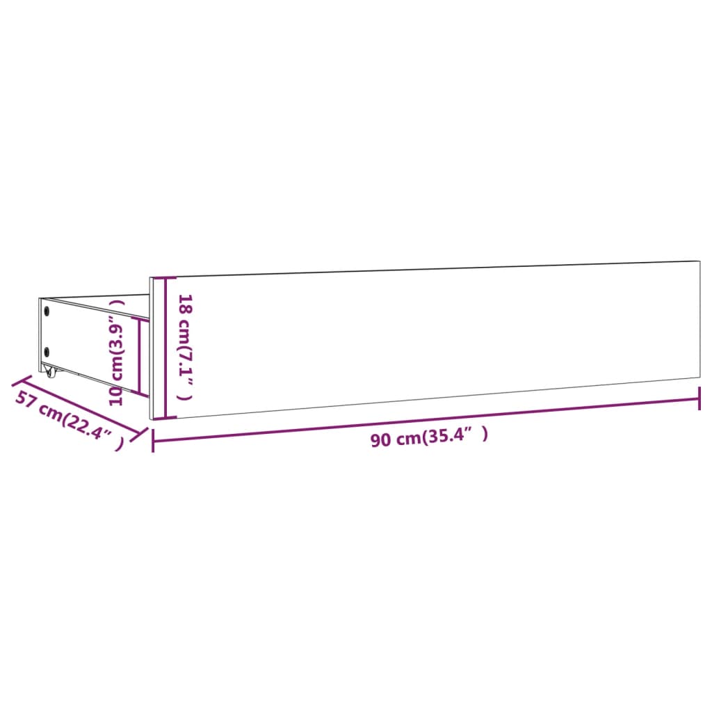 vidaXL Cadre de lit avec tiroirs 140x190 cm Double