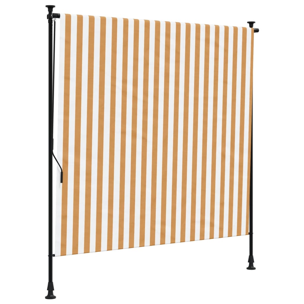 vidaXL Store roulant d'extérieur orange et blanc 200x270cm tissu acier