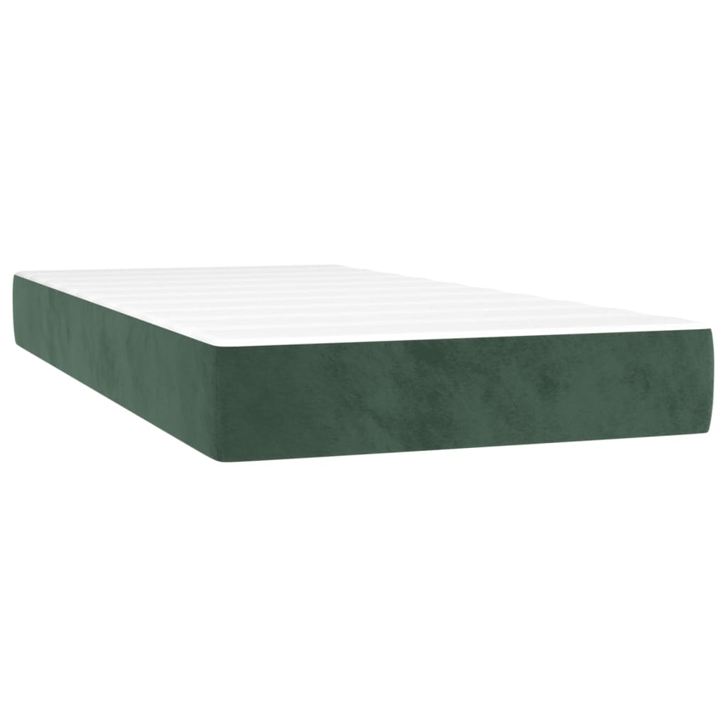 vidaXL Sommier à lattes de lit matelas et LED Vert foncé 200x200 cm