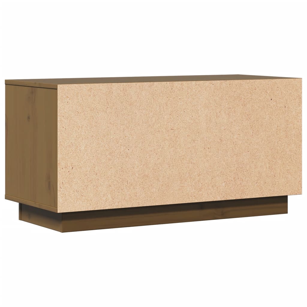 vidaXL Meuble TV Marron miel 80x34x40 cm Bois de pin massif