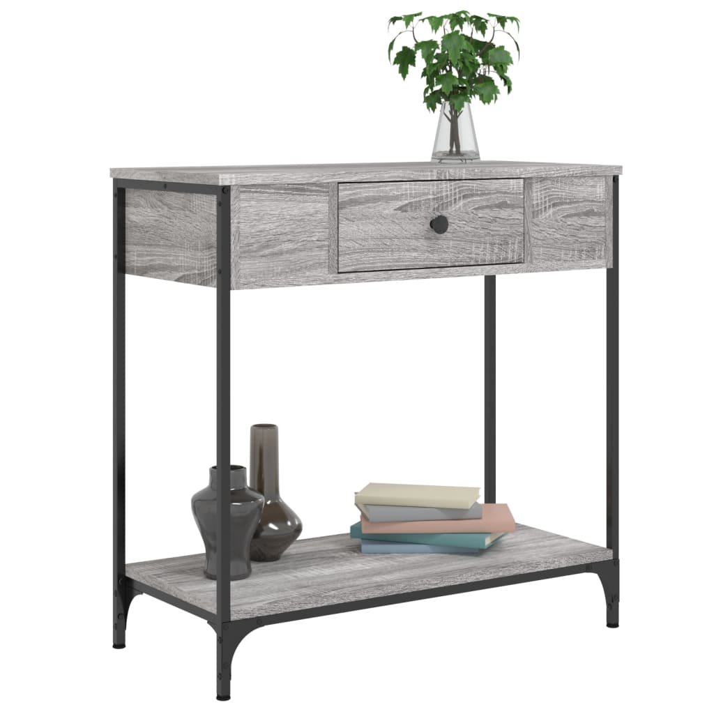 vidaXL Table console sonoma gris 75x34,5x75 cm bois d'ingénierie