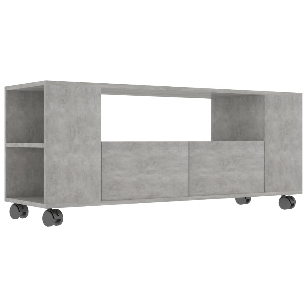 vidaXL Meuble TV Gris béton 120x35x48 cm Bois d'ingénierie