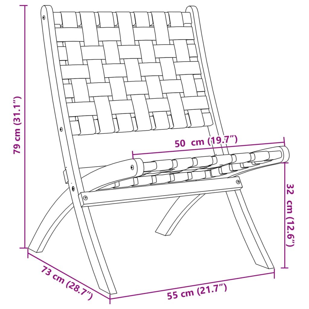 vidaXL Chaises de jardin pliantes lot de 2 bois d'acacia solide tissu