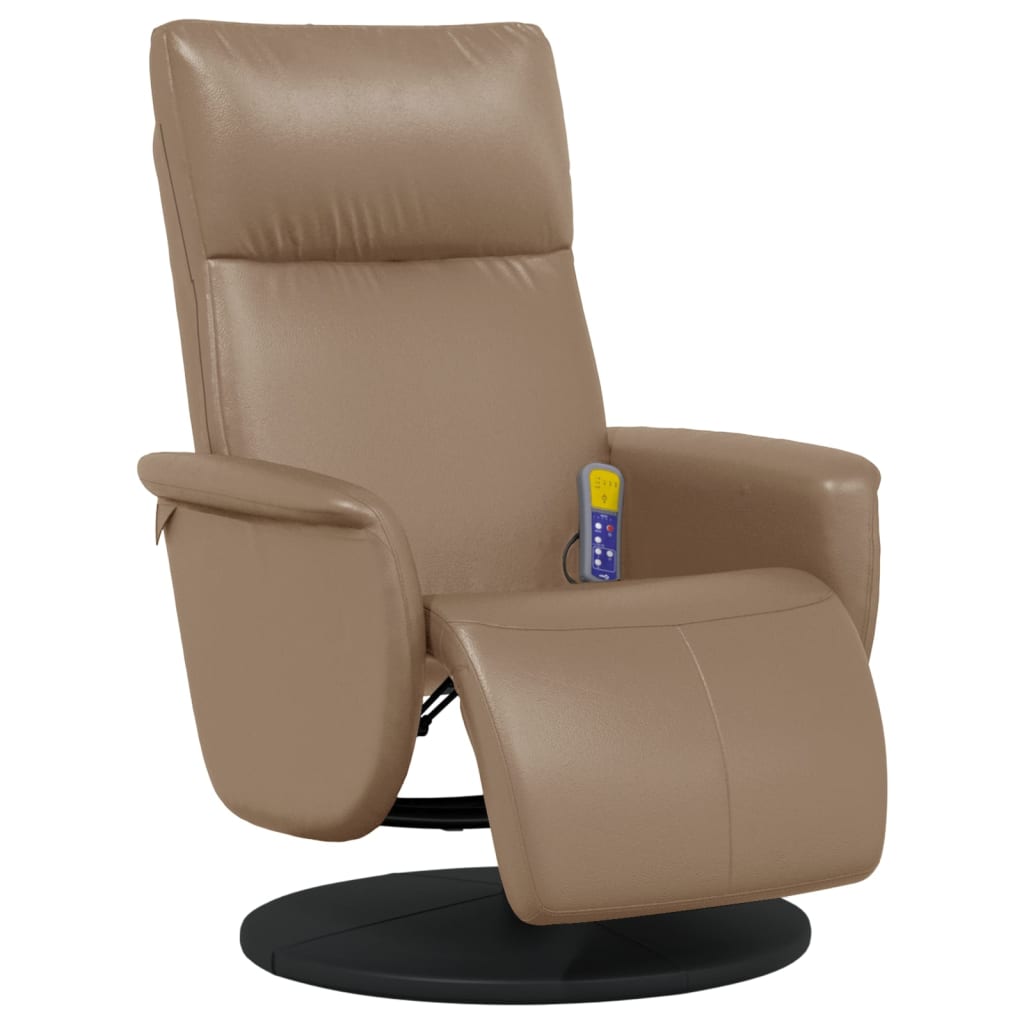 vidaXL Fauteuil inclinable de massage repose-pieds cappuccino