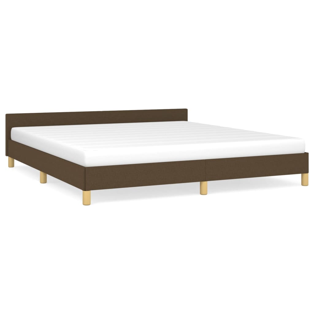 vidaXL Cadre de lit sans matelas marron foncé 160x200 cm tissu