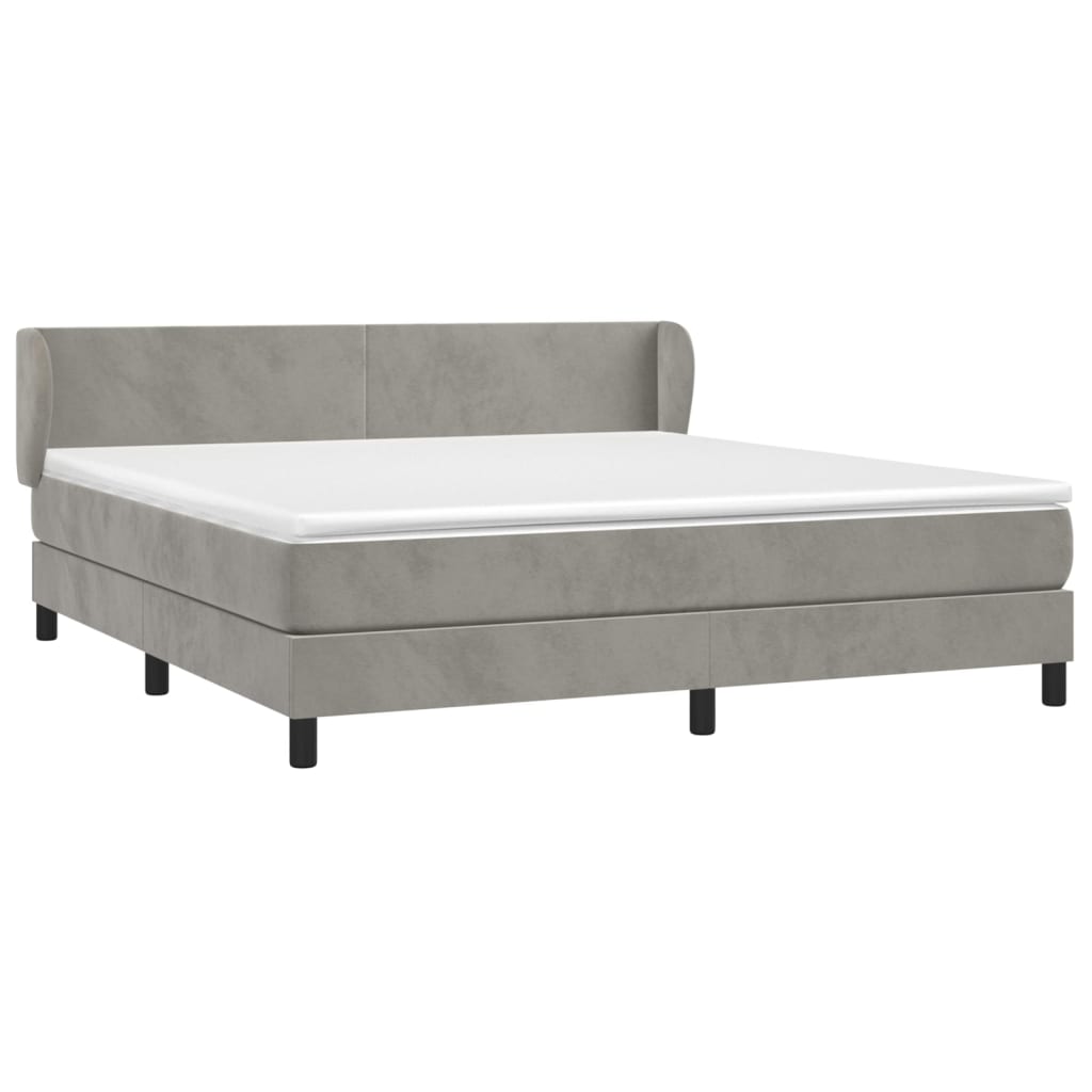 vidaXL Sommier à lattes de lit et matelas Gris clair 180x200cm Velours