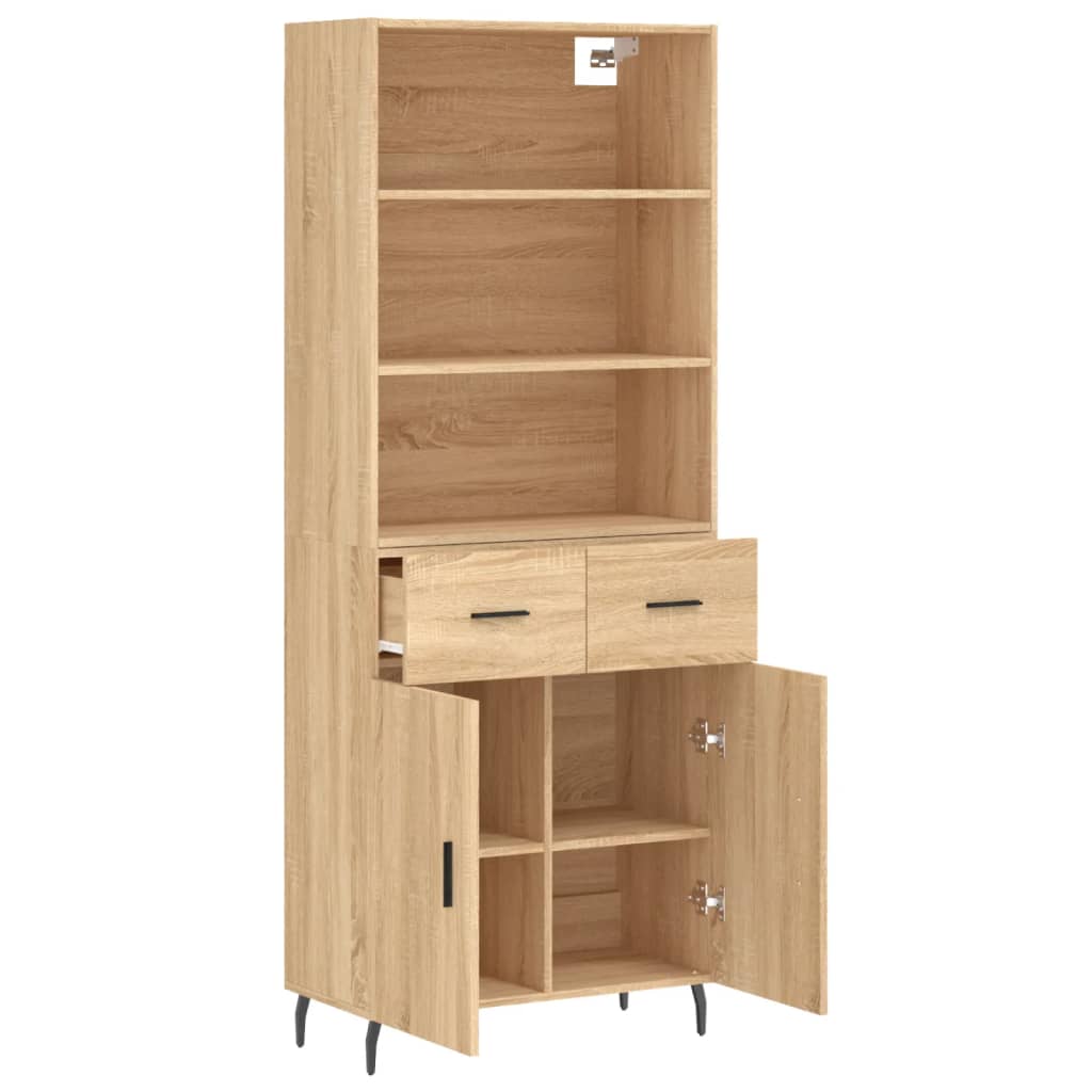 vidaXL Buffet haut Chêne sonoma 69,5x34x180 cm Bois d'ingénierie