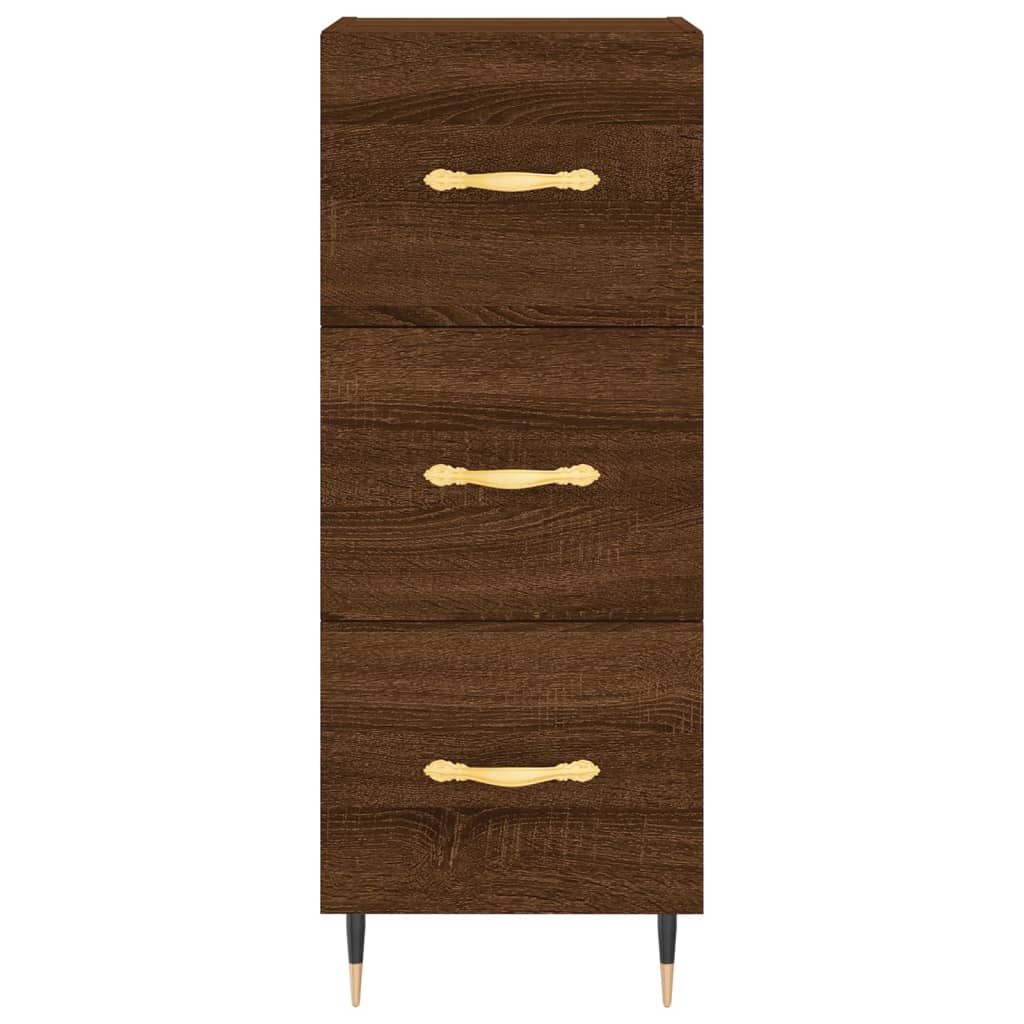 vidaXL Buffet haut Chêne marron 34,5x34x180 cm Bois d'ingénierie