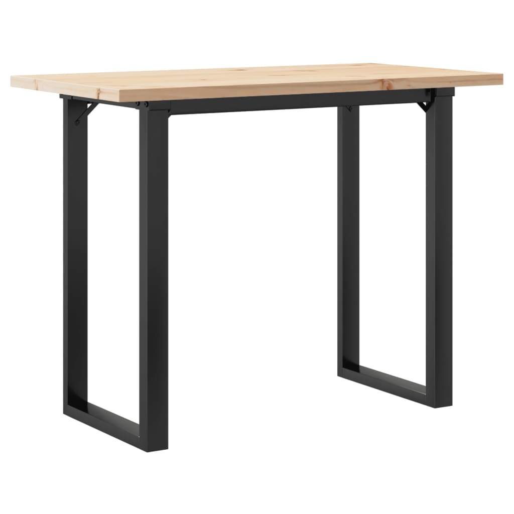 vidaXL Table à manger cadre en O 100x50x75,5 cm bois pin massif fonte