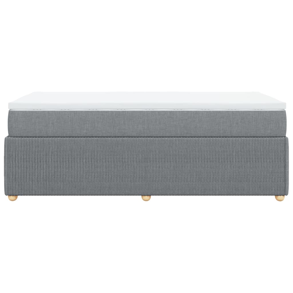 vidaXL Sommier à lattes de lit avec matelas Gris clair 90x200 cm Tissu