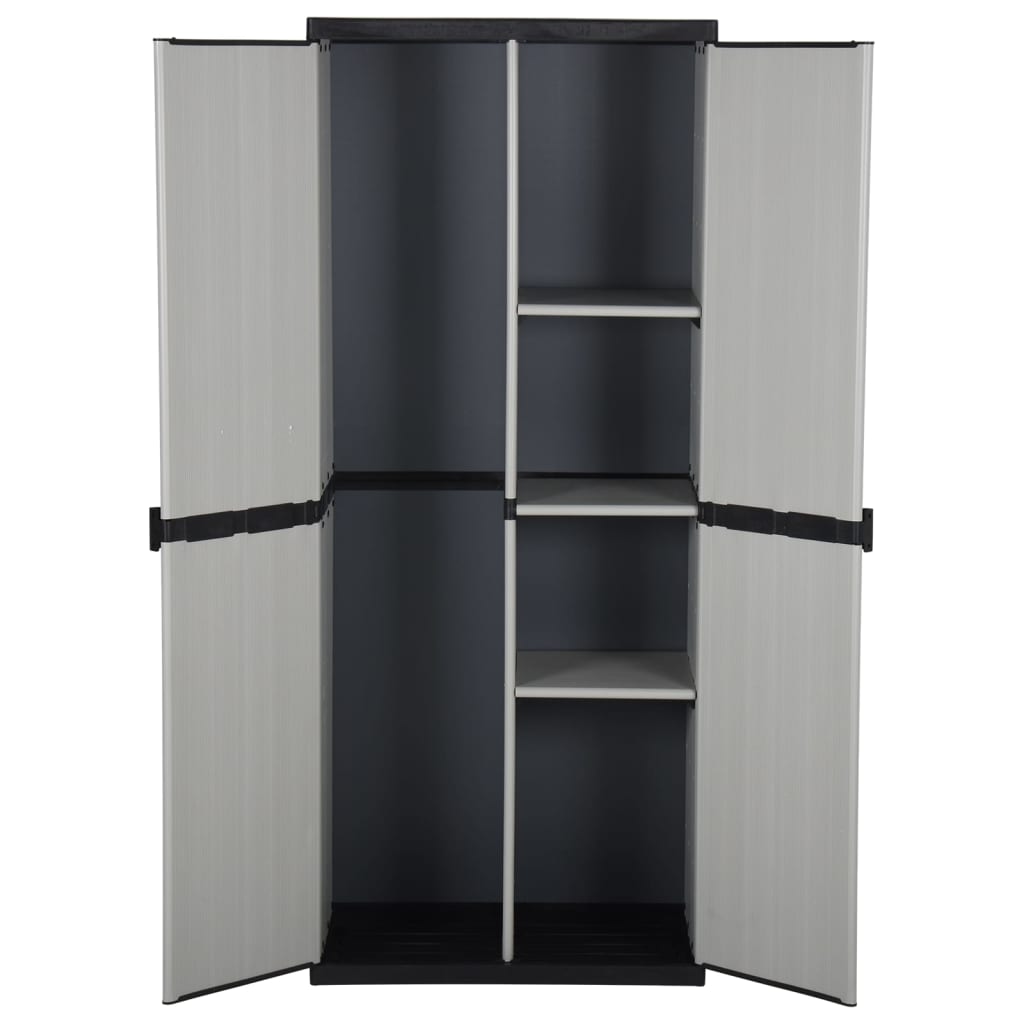 vidaXL Armoire de rangement de jardin 3 étagères Gris/noir 68x40x168cm