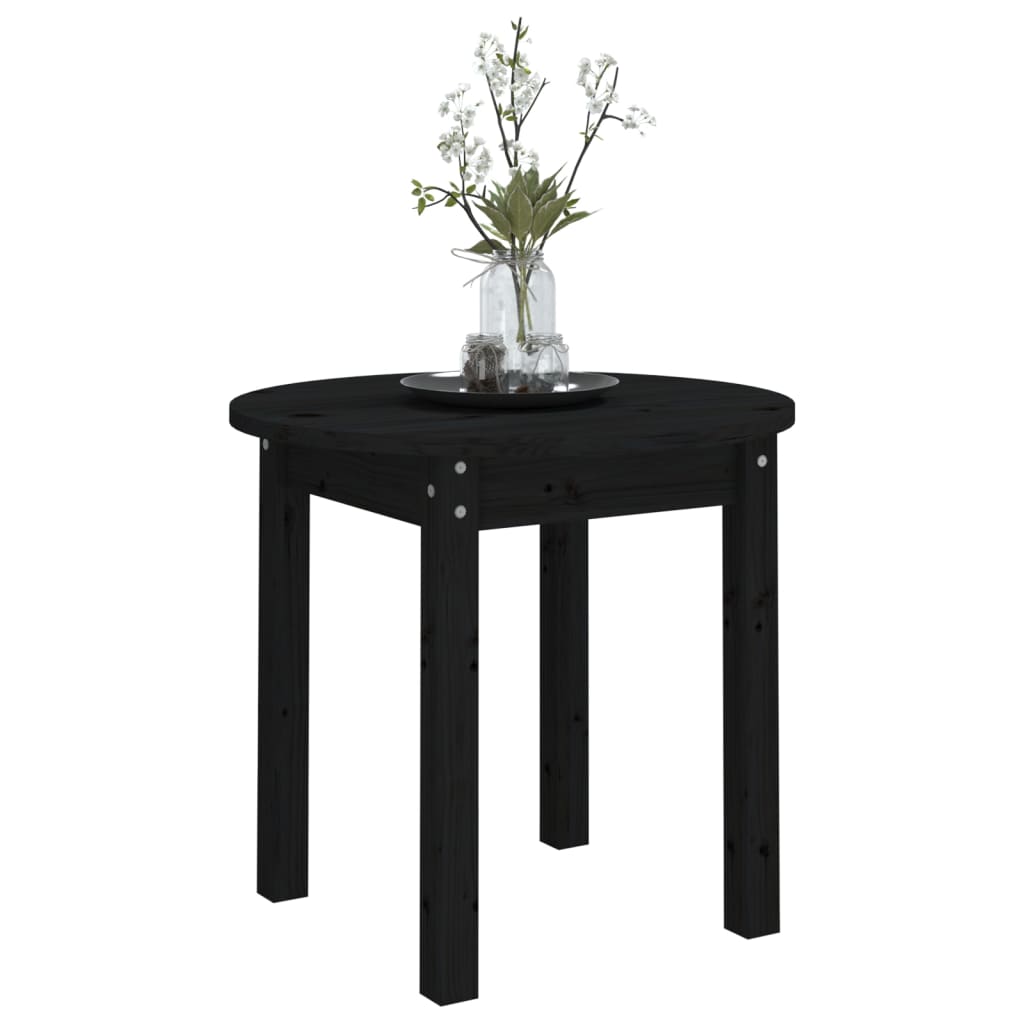 vidaXL Table basse Noir Ø 45x40 cm Bois massif de pin