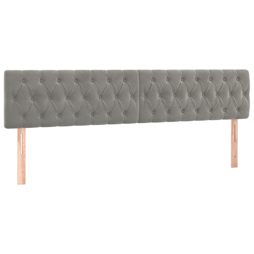 vidaXL Sommier à lattes de lit et matelas Gris clair 180x200cm Velours