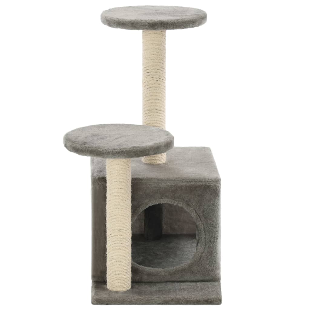 vidaXL Arbre à chat avec griffoirs en sisal 60 cm Gris