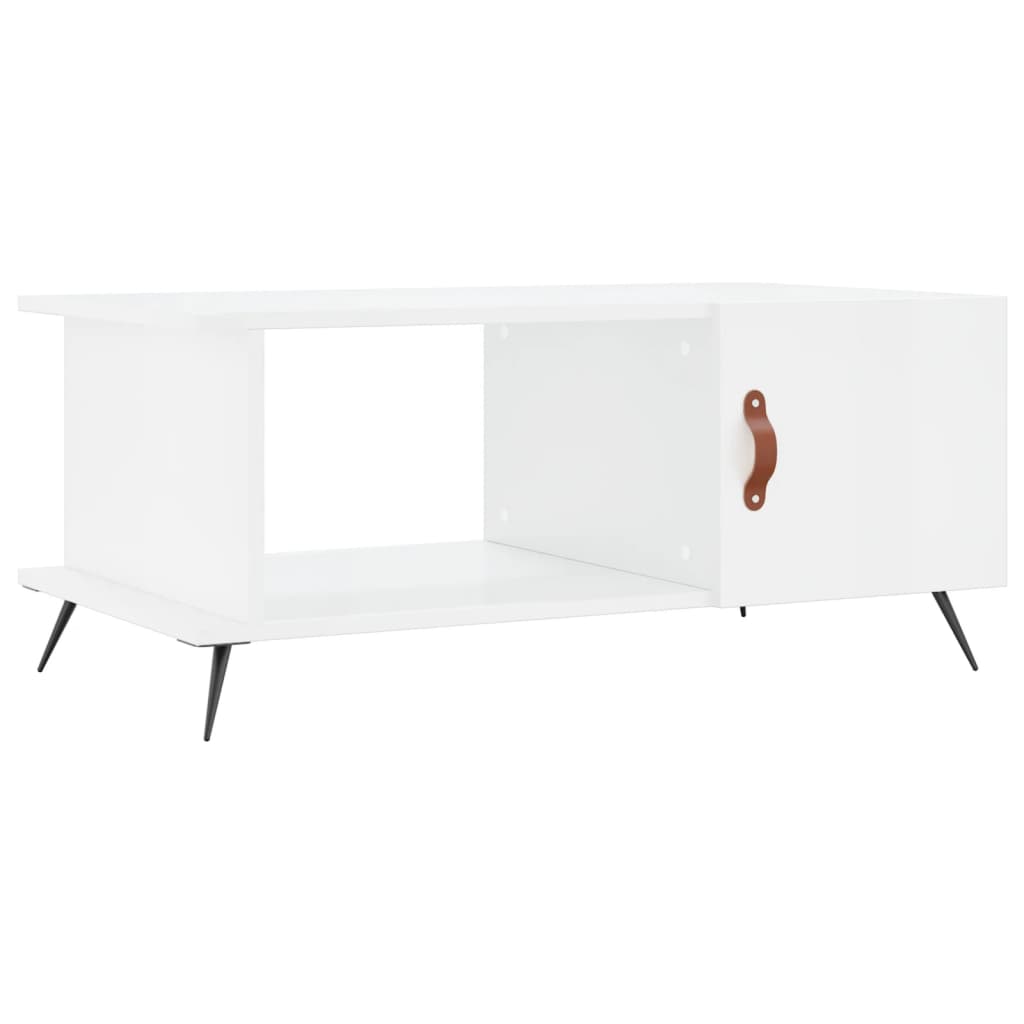 vidaXL Table basse Blanc brillant 90x50x40 cm Bois d'ingénierie