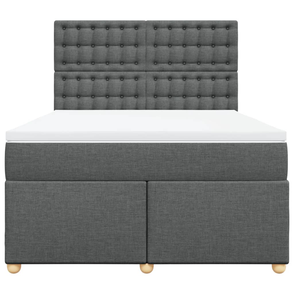 vidaXL Sommier à lattes de lit avec matelas Gris foncé 160x200cm Tissu