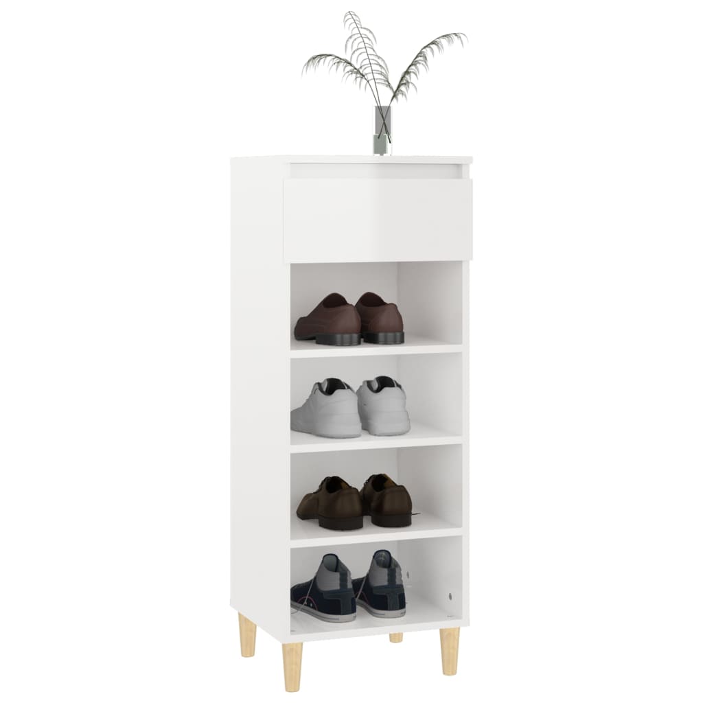 vidaXL Armoire à chaussures Blanc brillant 40x36x105cm Bois ingénierie