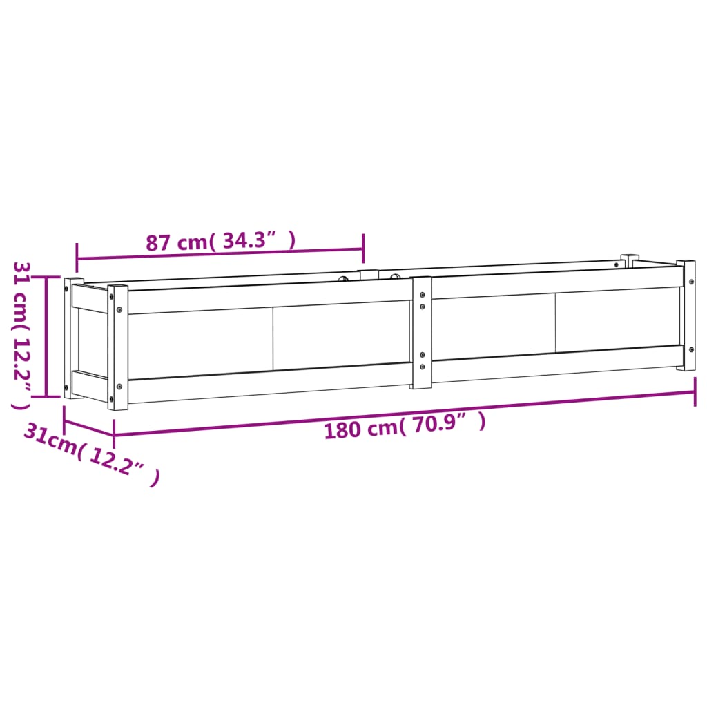 vidaXL Jardinières 2 pcs bois de pin massif