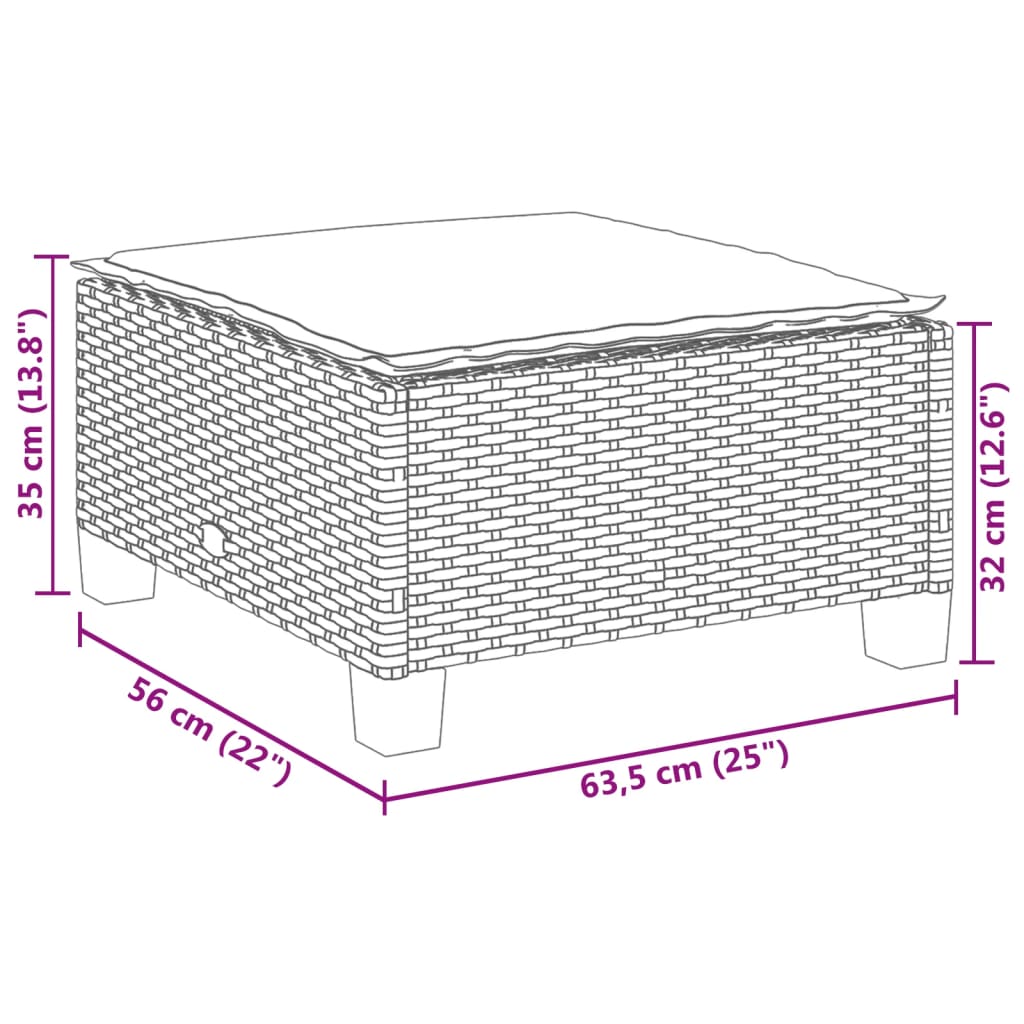 vidaXL Salon de jardin avec coussins 7 pcs gris résine tressée