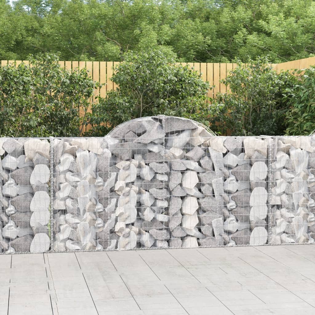 vidaXL Paniers à gabions arqués 4 pcs 200x30x100/120 cm Fer galvanisé