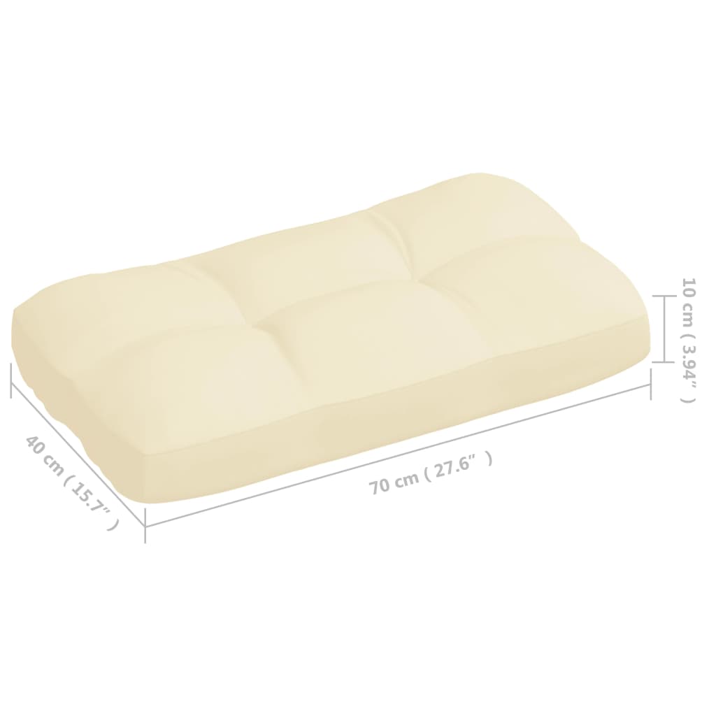 vidaXL Coussins de canapé palette lot de 7 Crème