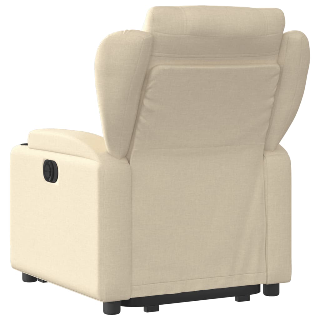 vidaXL Fauteuil inclinable électrique crème tissu