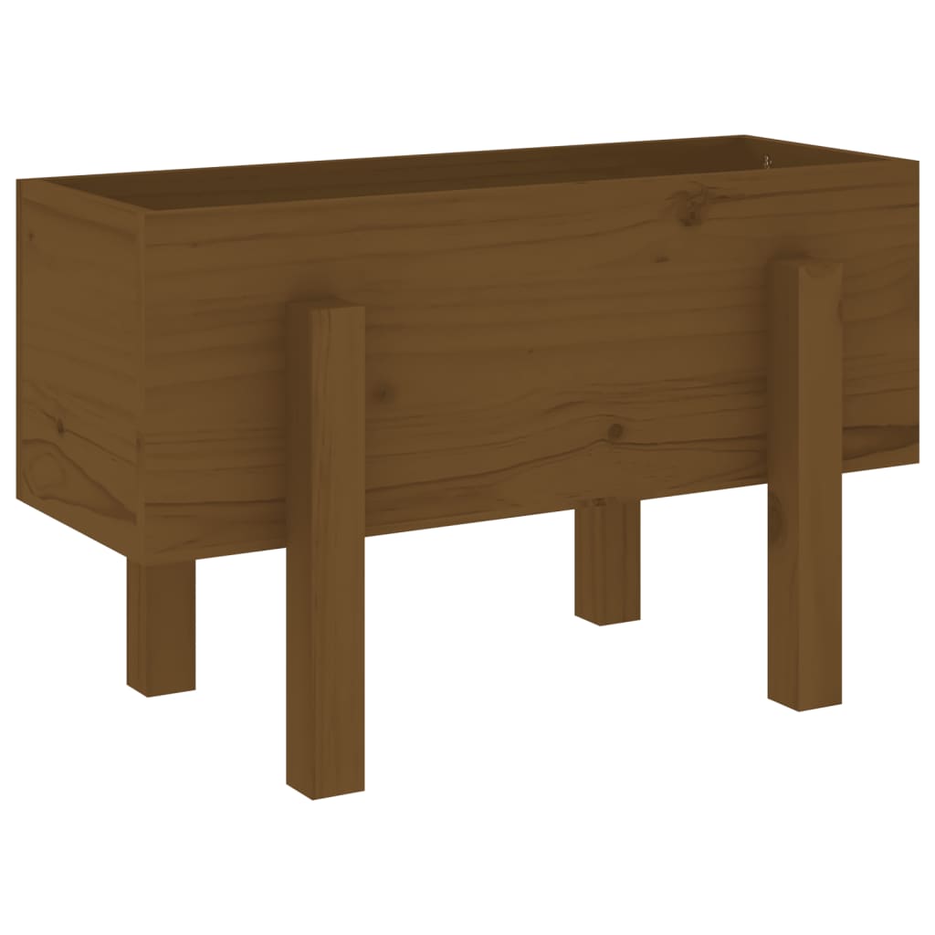 vidaXL Jardinière marron miel 62x30x38 cm bois massif de pin