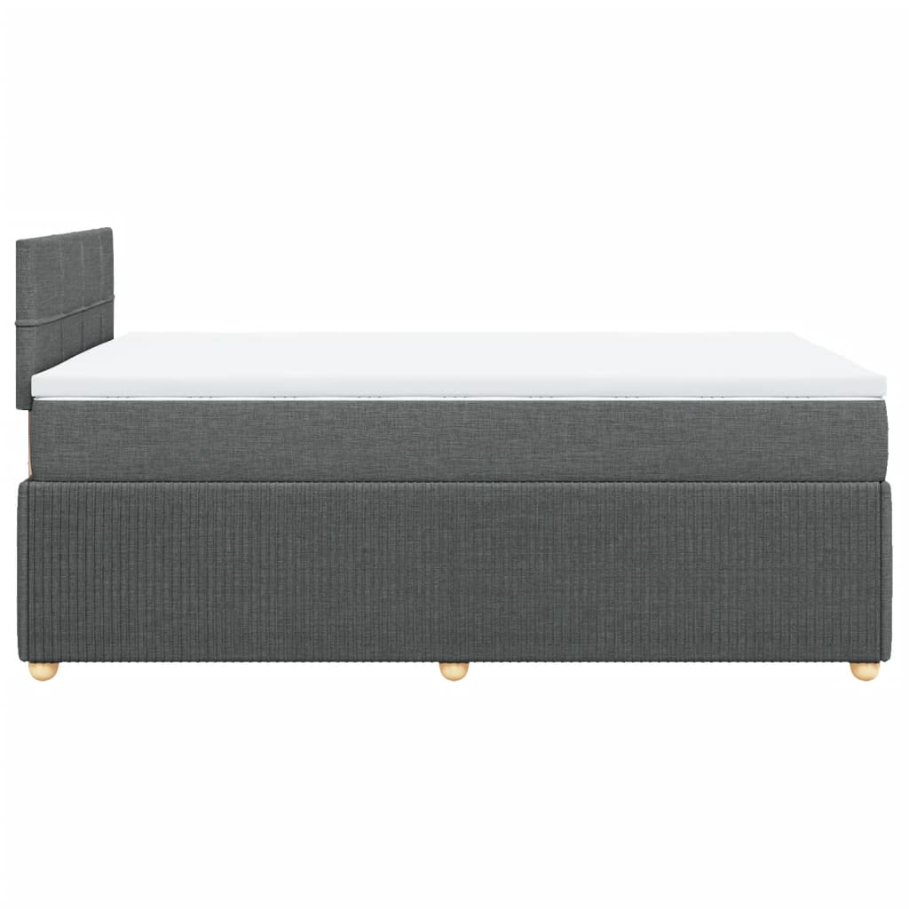 vidaXL Sommier à lattes de lit avec matelas gris foncé 120x190cm tissu