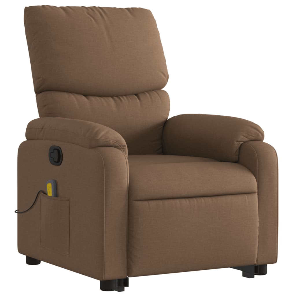 vidaXL Fauteuil de massage inclinable Marron Tissu