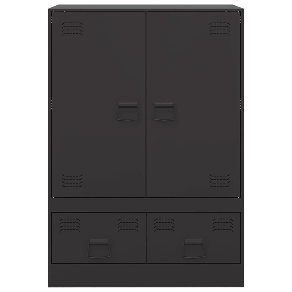 vidaXL Buffet haut noir 67x39x95 cm acier